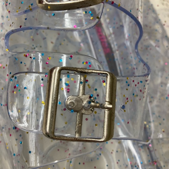 NWT Glitter Buckle Slide Glam Sandals - Picture 4 of 4